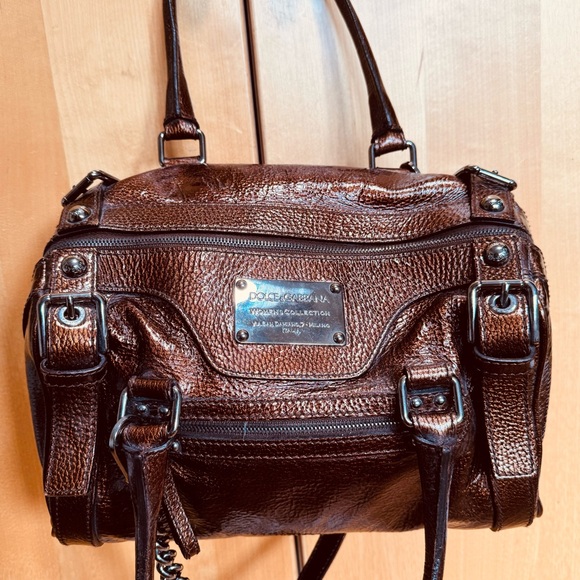 Dolce and Gabbana brown patent bag - Picture 1 of 11